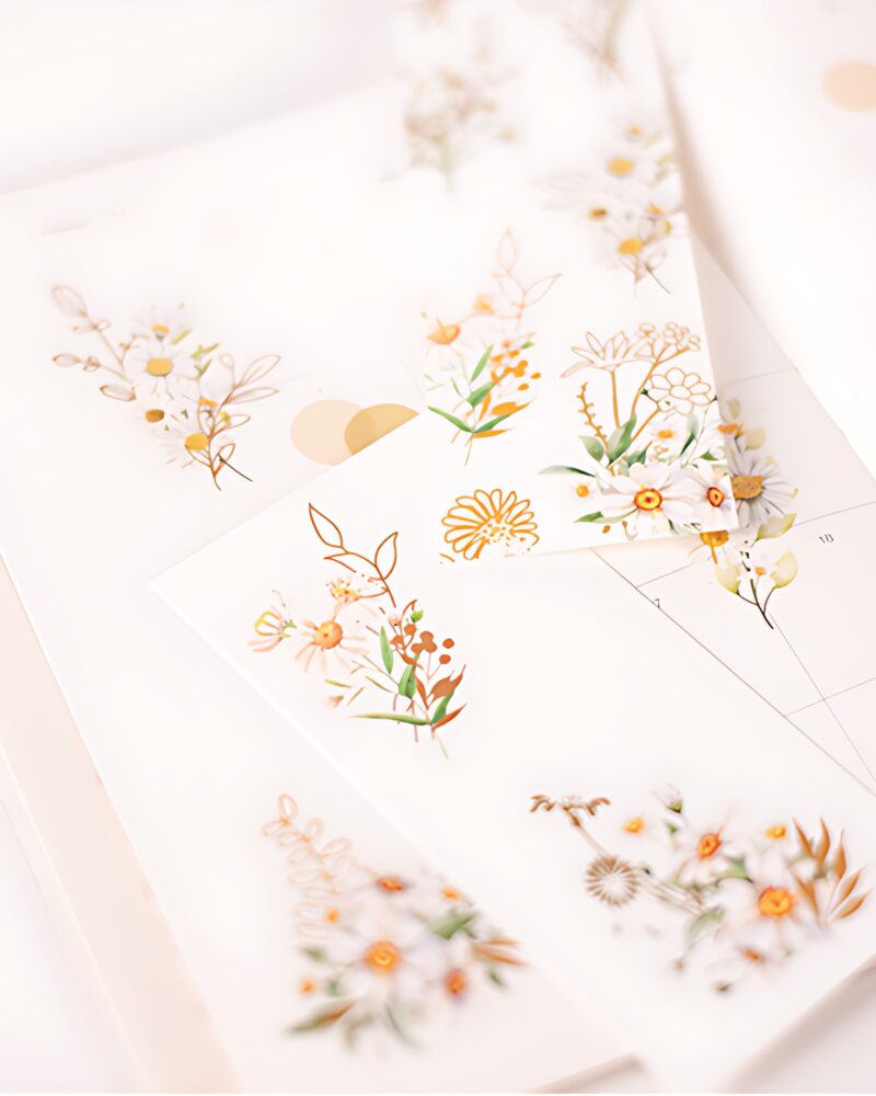 Appree Gold Foil Sticker Daisy - Office Supplies