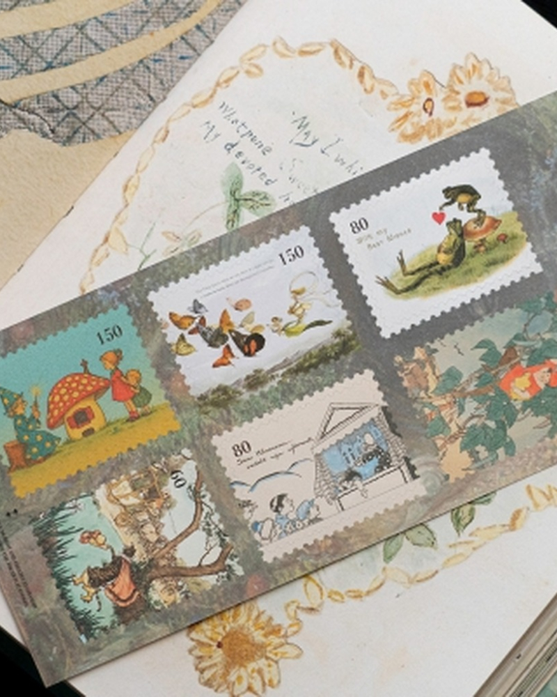 TWEEDYTWEEDY OLDMAN'S DRAWER – Fairy Tale Collection Postage Sticker - Office Supplies