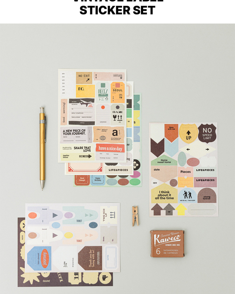 Alternative view of LIVEWORK Life & Pieces Vintage Label Sticker Set