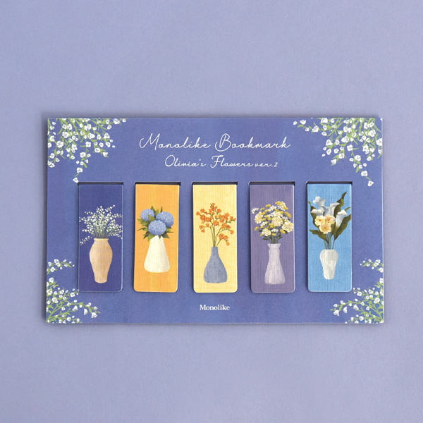MONOLIKE Magnetic Bookmark – Olivia Flowers ver.2 - Bookmarks