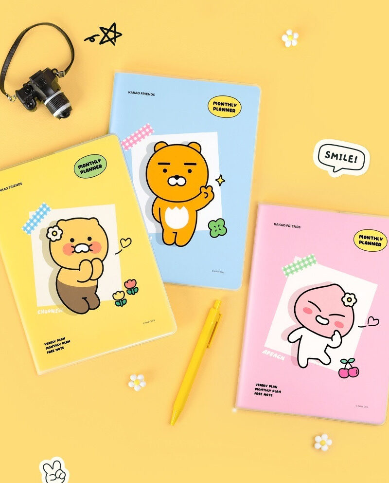 KAKAO FRIENDS Say Cheese A5 Monthly Planner - Office Supplies