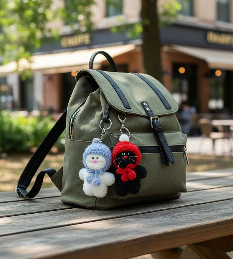 THE ELEGANT TABLE Angora Hat Kim Teo Keyring - Key Rings - View 1