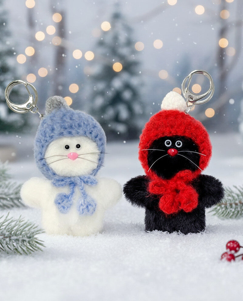 THE ELEGANT TABLE Angora Hat Kim Teo Keyring - Key Rings