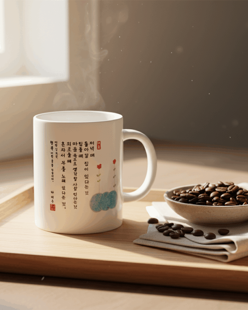 RENUERS Korean Poet Na Tae-ju Goods Wild Flower Mug - etc