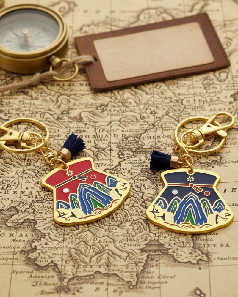 Korea Lucky Pouch Ilwolobongdo Metal Keyring - K-Souvenir