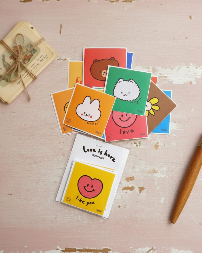 DALPAPER Illustration Circular Stickers Set - Office Supplies