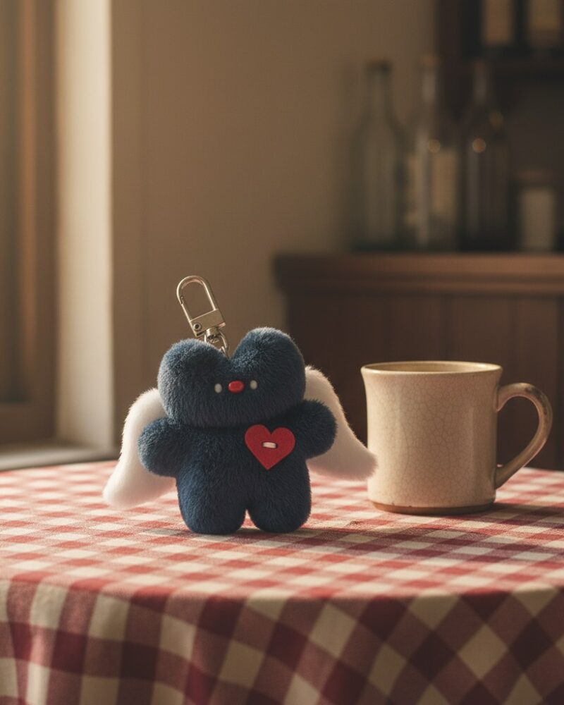 Cupid Cat Plush Keyring - Office Supplies - View 1