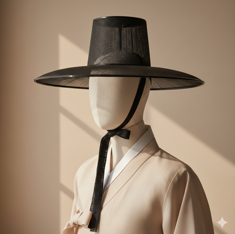 Alternative view of Traditional Korean Single-Layer Hat (Gat)