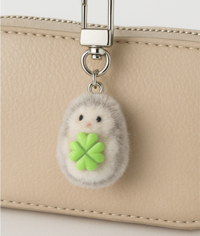 Alternative view of SHININGPEOPLE Lucky Hedgehog Keyring