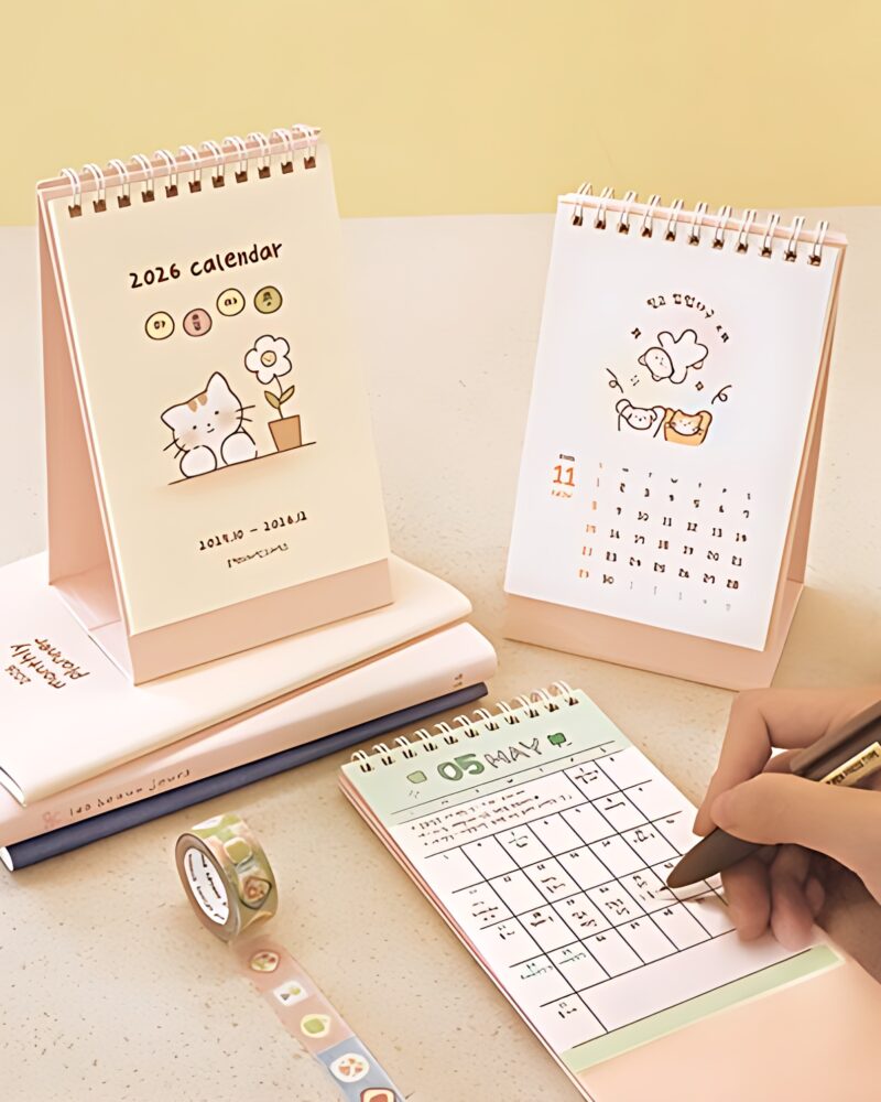 O-CHECK 2026 15-Month Mini Desk Calendar