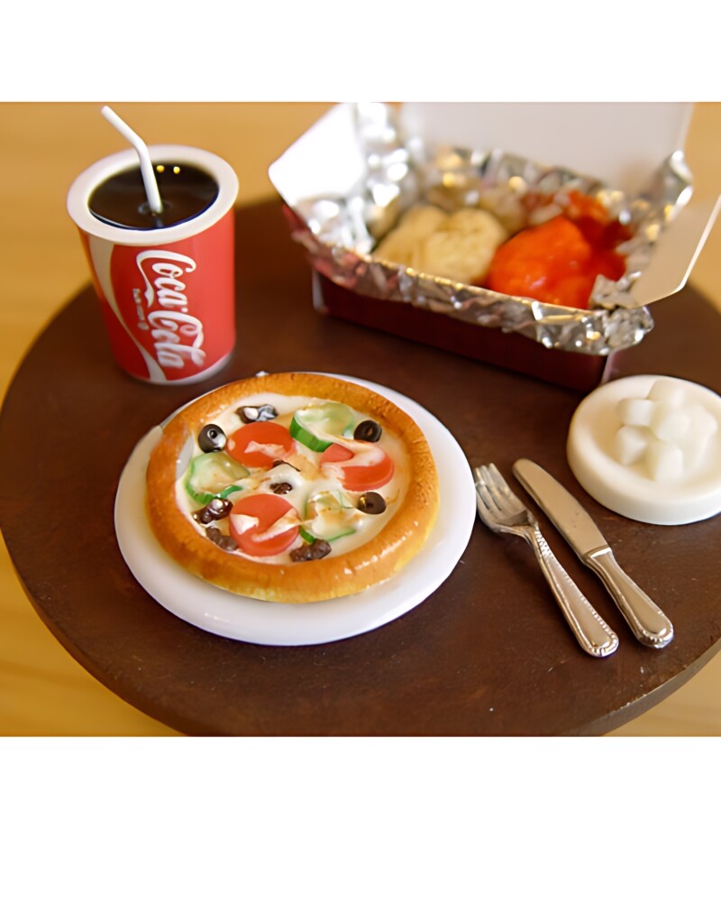 Miniature Table Decoration Pizza Spaghetti
