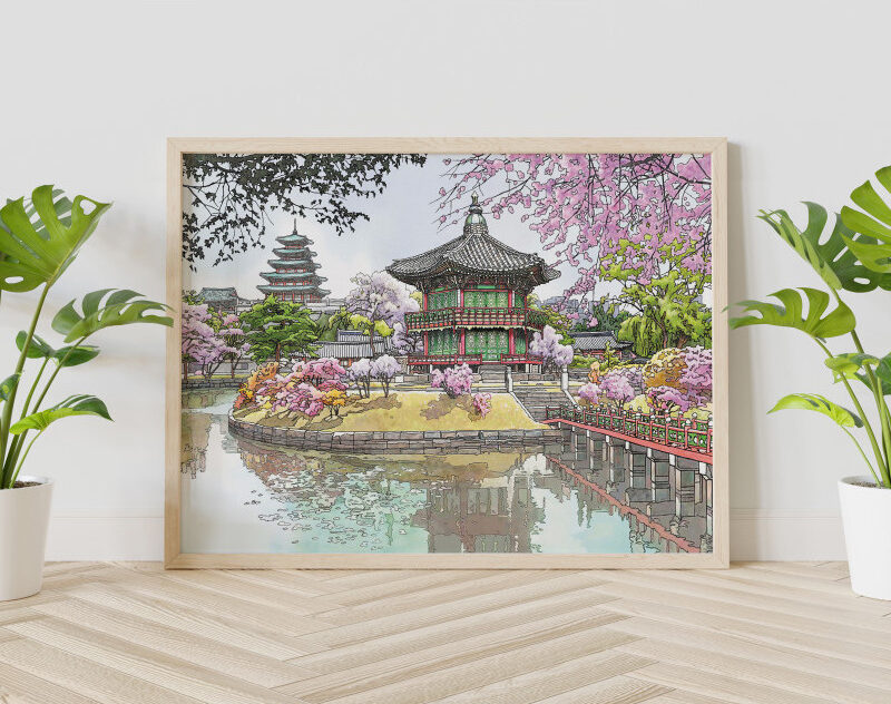 Alternative view of 50 Piece Jigsaw Puzzle – Hyangwonjeong Pavilion, Gyeongbokgung Palace