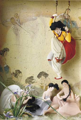 Alternative view of 108 Pieces 신윤복의 단오풍정 (Shin Yun-bok’s Dano Festival) [Mini] Jigsaw Puzzle