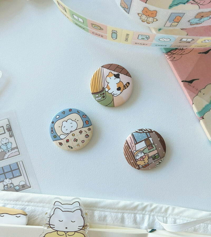 CATBBANG Pin Button – Stove, Dreamland, Snowy Day