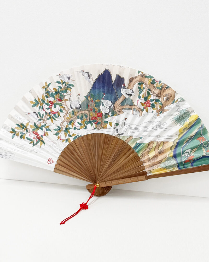 Traditional Minhwa Folding Fan – Haehak Bandodo (Korean Paper Fan)
