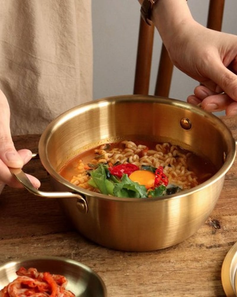 Titanium-Plated Gold Pot (Korean-style gold pot for ramen lovers)