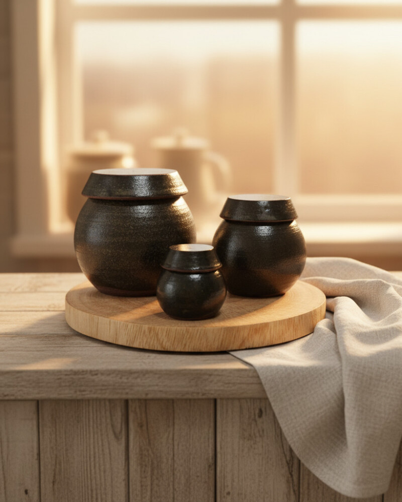 Korean Handmade Mini Ceramic Jar – Salt & Spice Pot, Traditional Icheon Pottery