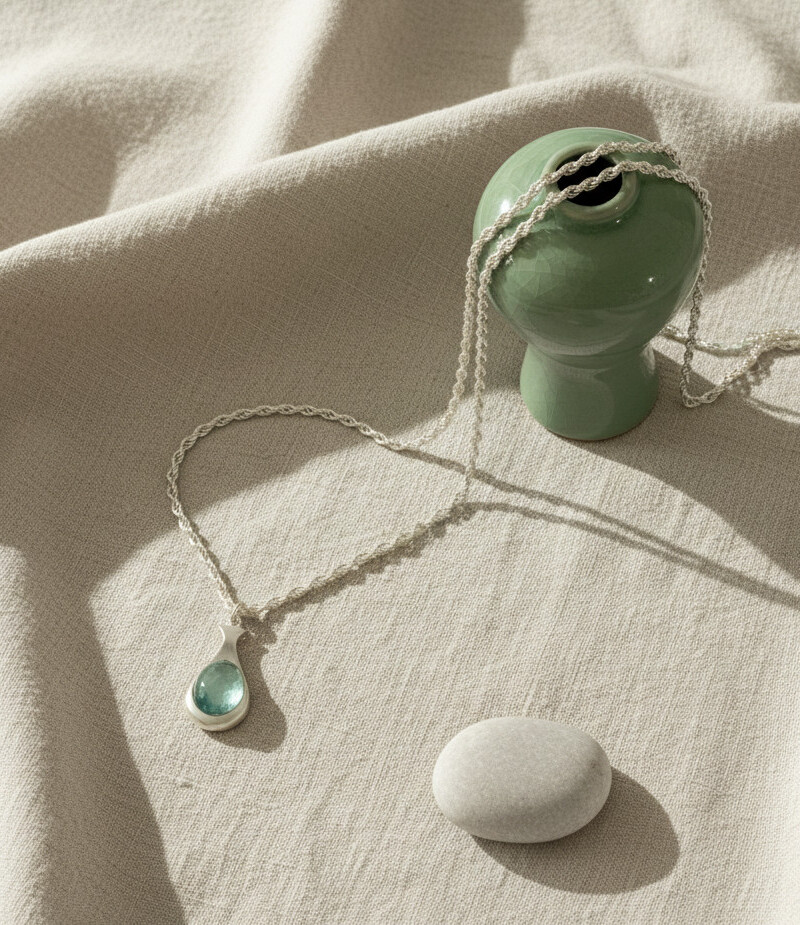 Cheonghwa Baekja (Blue-and-White Porcelain) Necklace