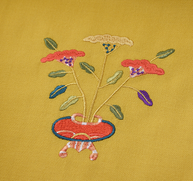 Alternative view of Embroidered Auspicious Foral Patterns Handkerchief