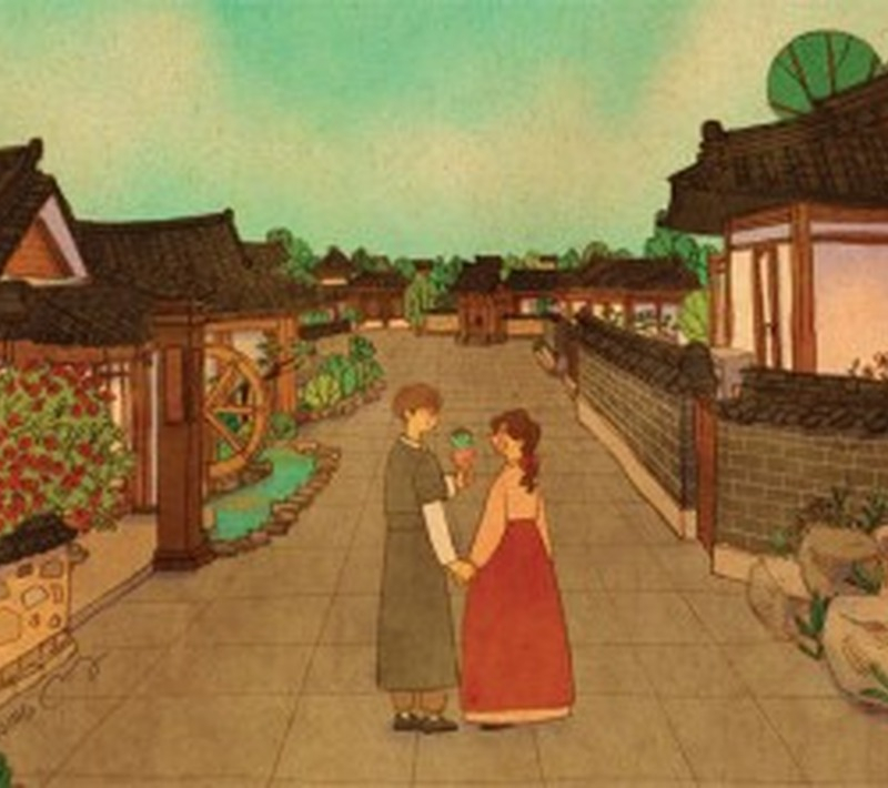 PUUUNG Korea Puzzle Jeonju Hanok Village 1000-Piece Jigsaw Puzzle