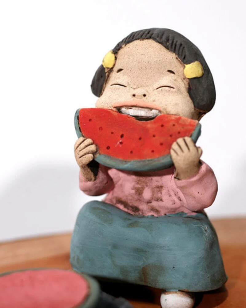 Alternative view of Korean Watermelon Figurine