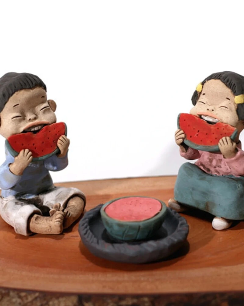 Alternative view of Korean Watermelon Figurine