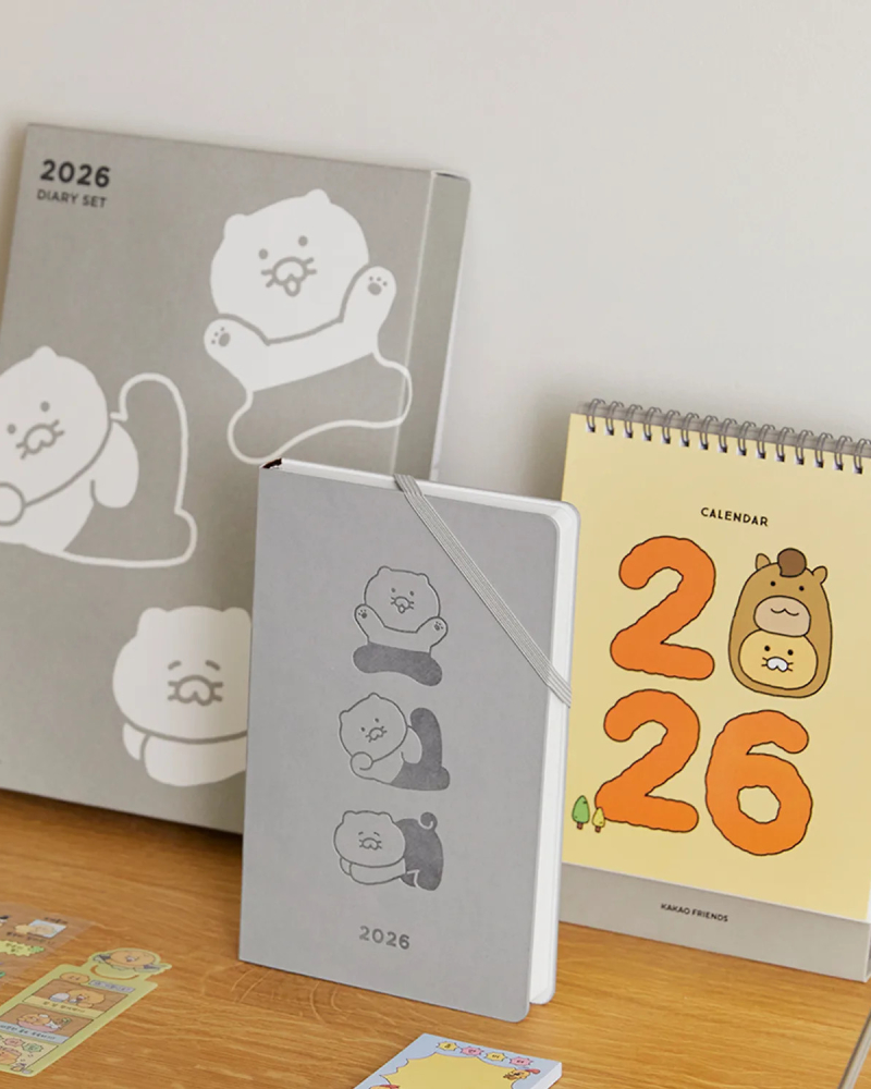 Kakao Friends 2026 Diary Set Gray – Choonsik