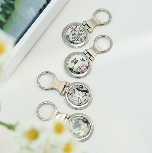 Mother-of-pearl Keychain Round-N