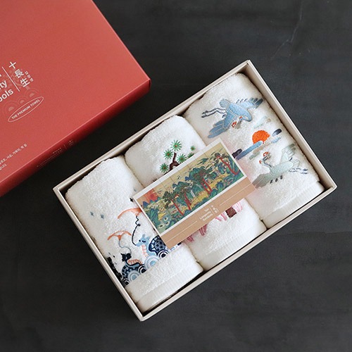 K-Heritage Sipjangsaeng Ten Longevity Symbols Towel 3-Piece Gift Set