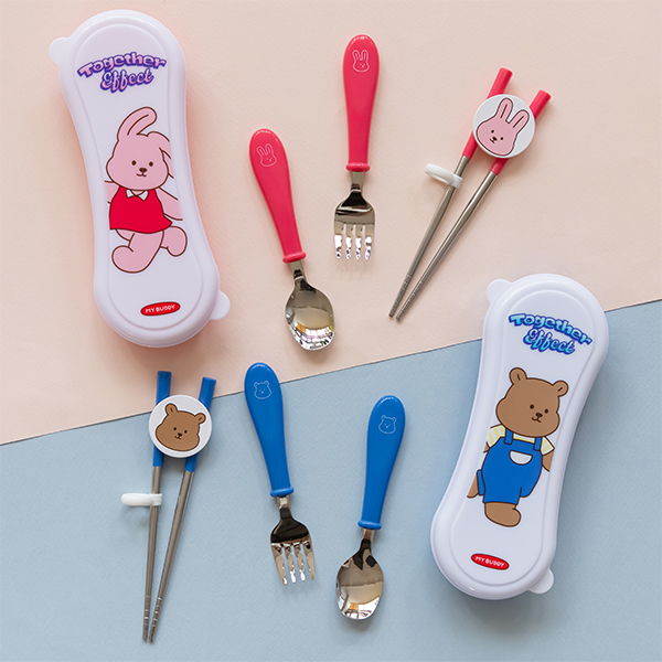 Alternative view of Dailylike My Buddy Spoon Fork Chopsticks Hard Case Set