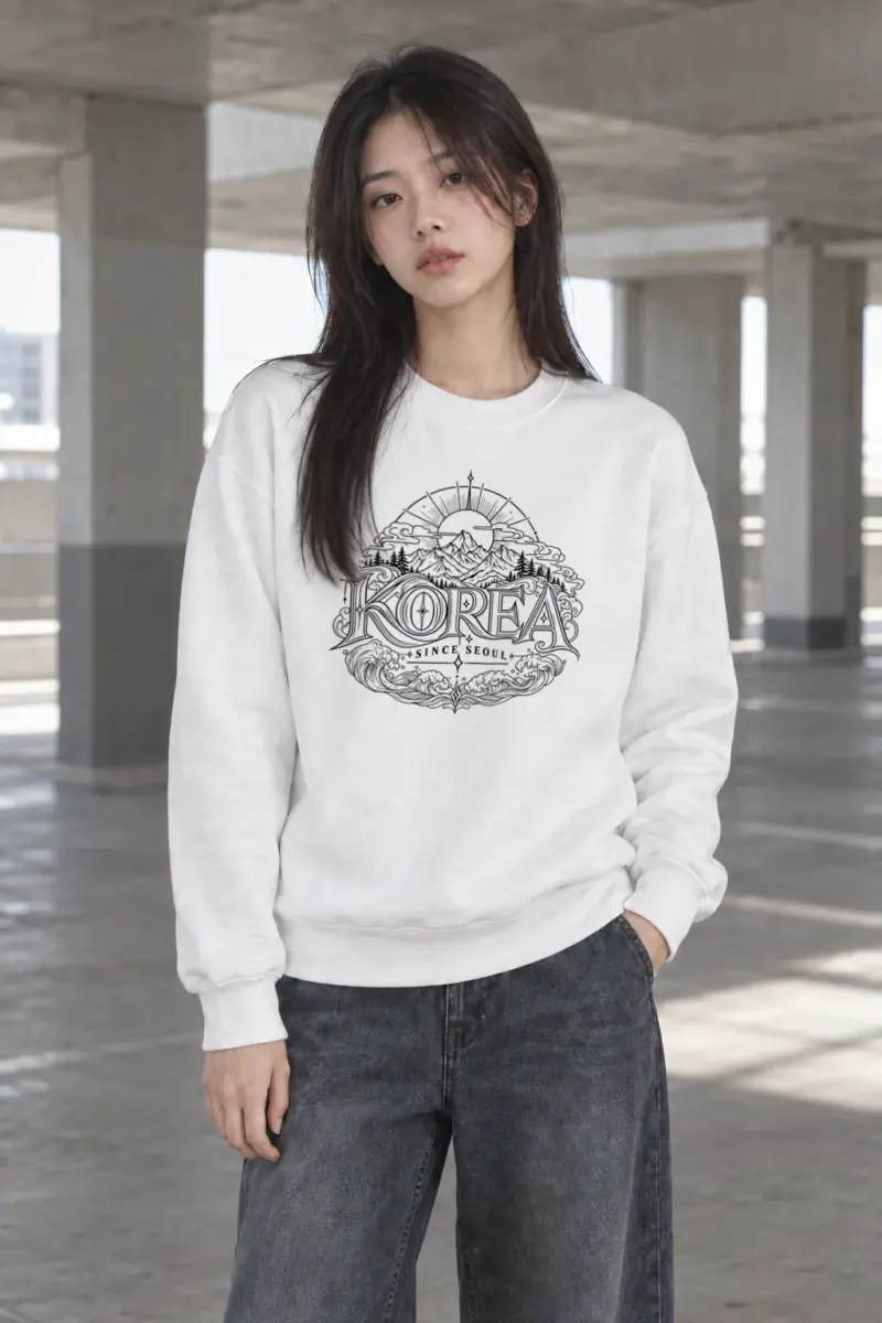 “Seoul Coastal Horizon” Heavy Blend Unisex Crewneck Sweatshirt | Gildan 18000