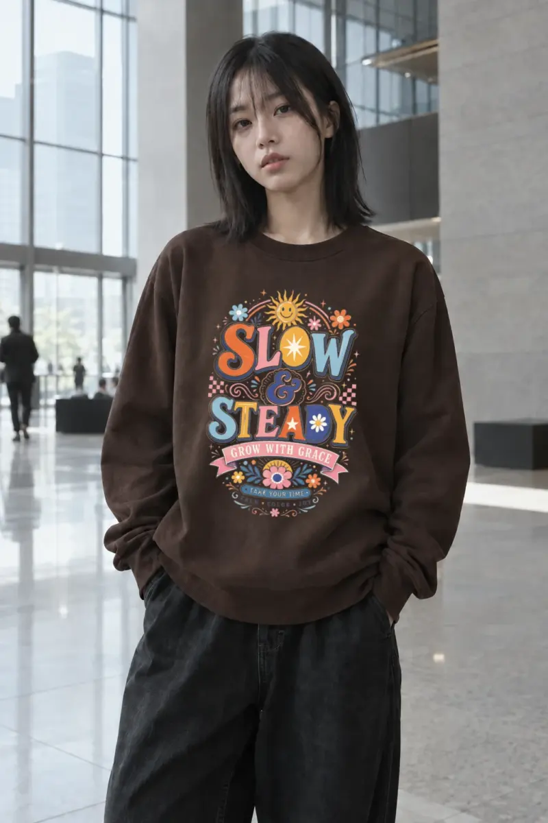 “Slow And Steady” Heavy Blend Unisex Crewneck Sweatshirt | Gildan 18000
