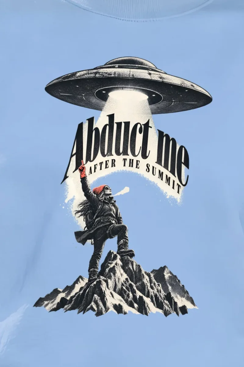 "Abduct Me" Unisex Crewneck Sweatshirt - the graphic up close