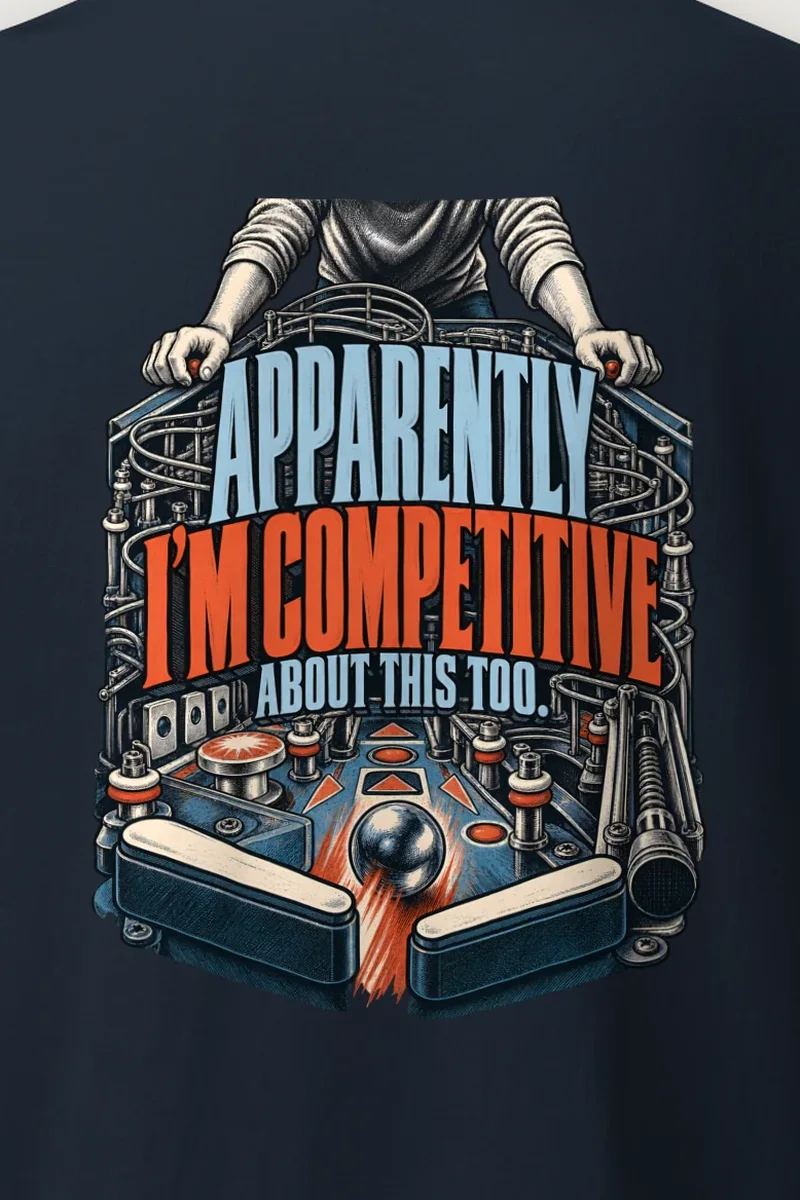 "Apparently I’m Competitive About This Too" Heavyweight Unisex Crewneck T-shirt - the graphic up close