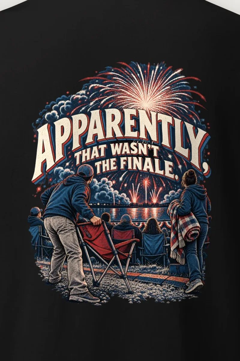 "Apparently, That Wasn’t The Finale" Heavyweight Unisex Crewneck T-shirt - the graphic up close