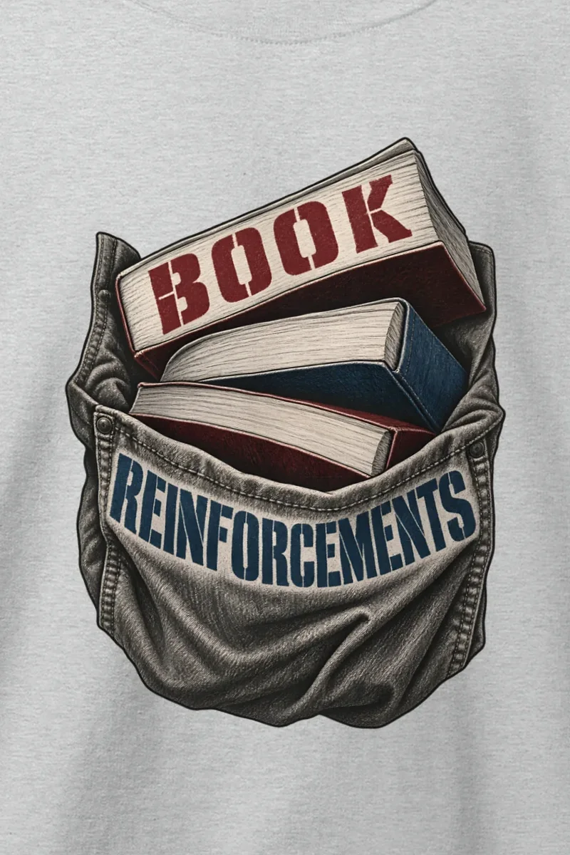 "Book Reinforcements" Heavy Blend Unisex Crewneck Sweatshirt - the graphic up close