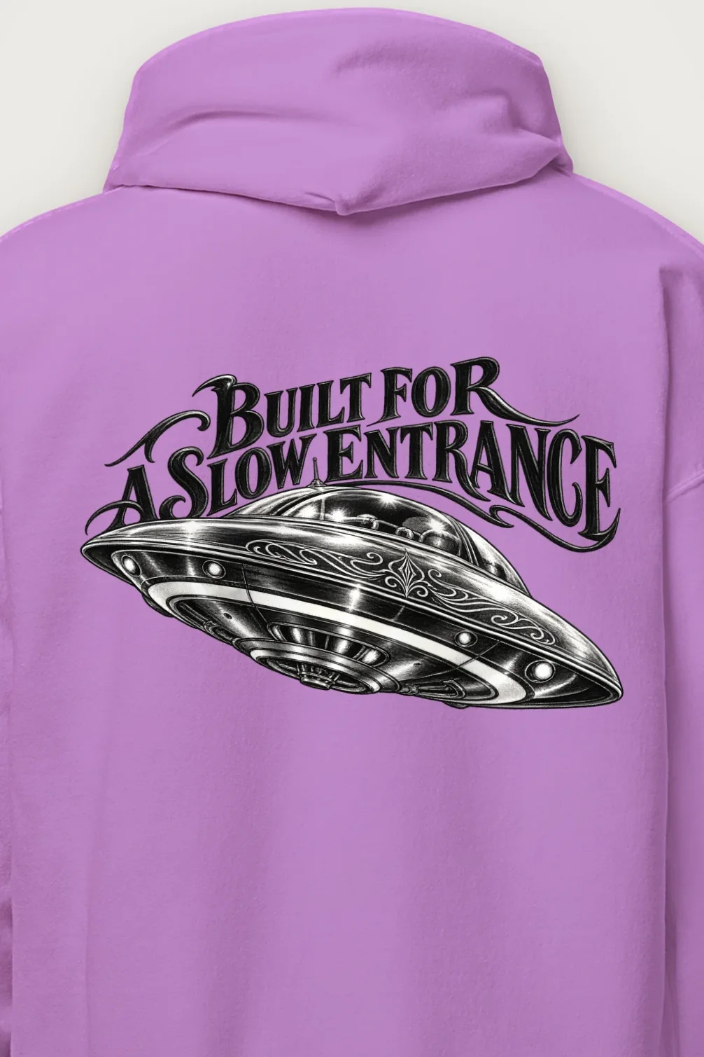 "Built for a Slow Entrance" Heavy Blend Unisex Pullover Hoodie - the graphic up close