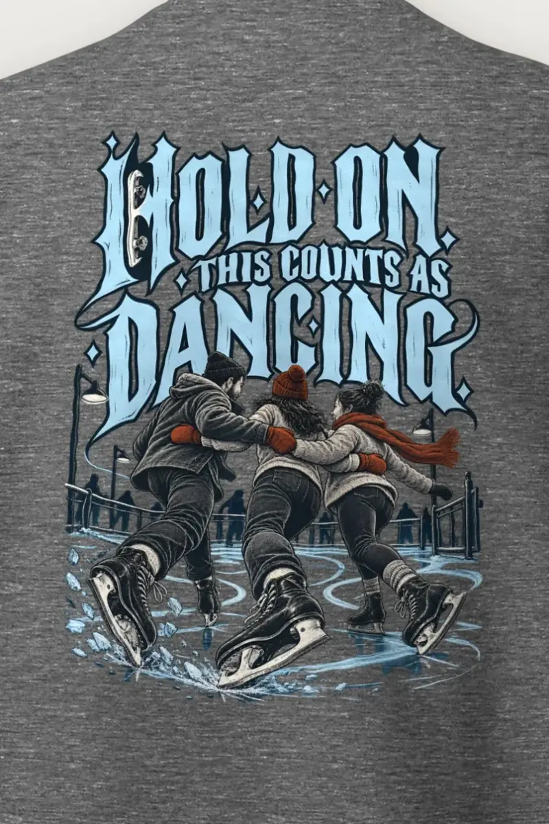 "Hold On, This Counts as Dancing" Heavy Blend Unisex Crewneck Sweatshirt - the graphic up close