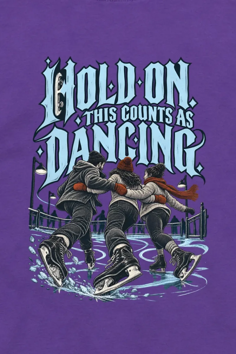 "Hold On, This Counts as Dancing" Unisex Longsleeve T-shirt - the graphic up close