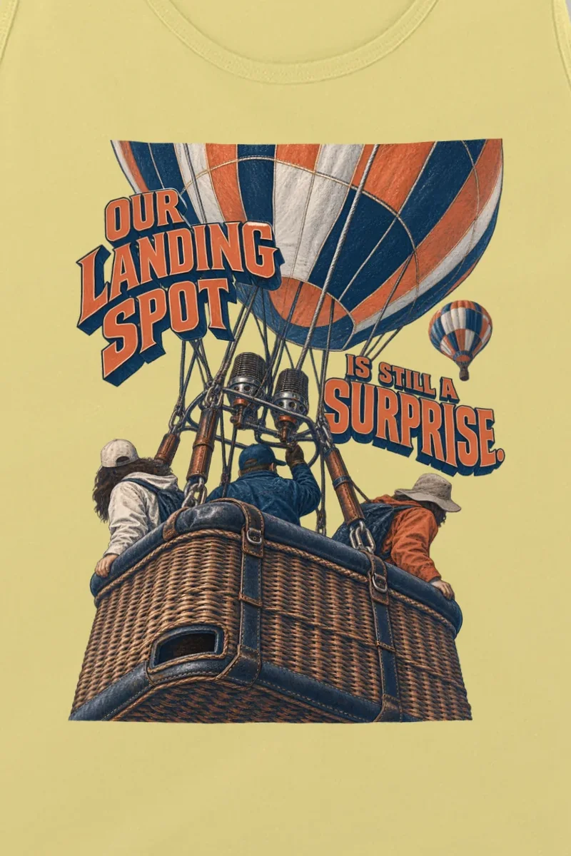 "Hot Air Balloon Crew" Unisex Jersey Tank - the graphic up close