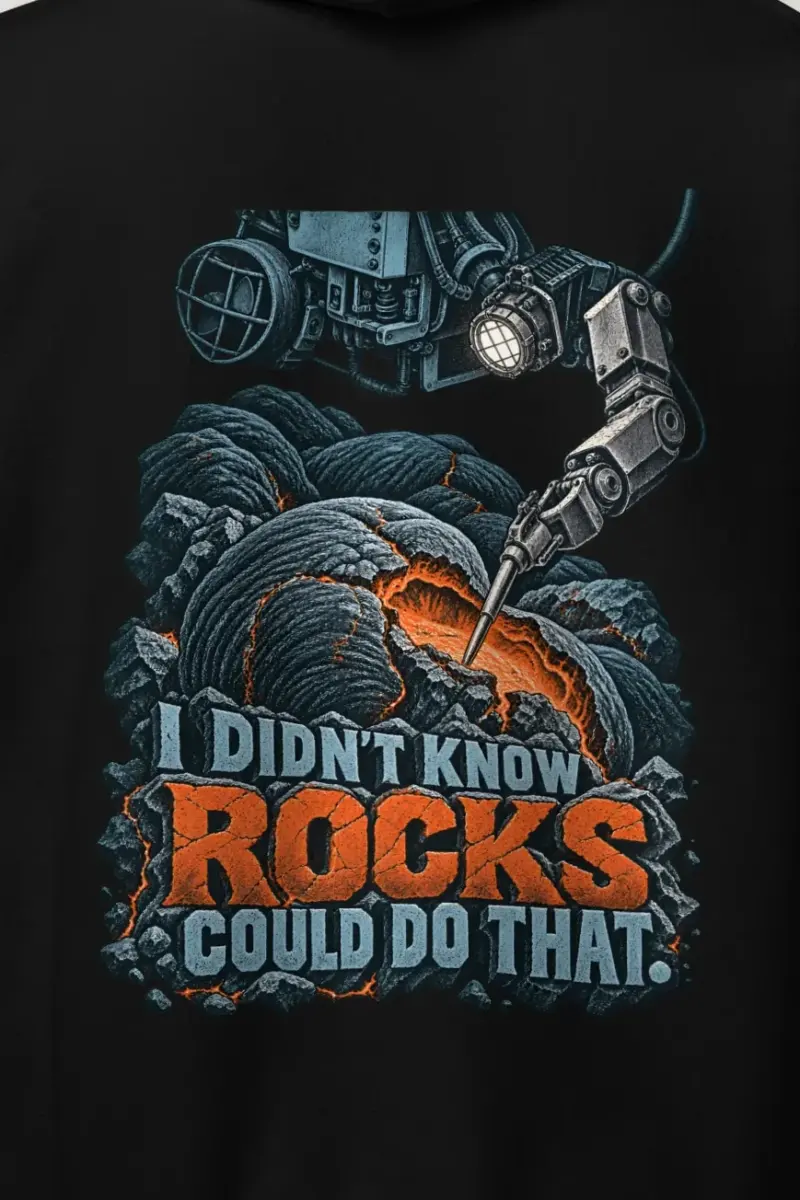 "I Didn’t Know Rocks Could Do That" Heavy Blend Unisex Pullover Hoodie - the graphic up close