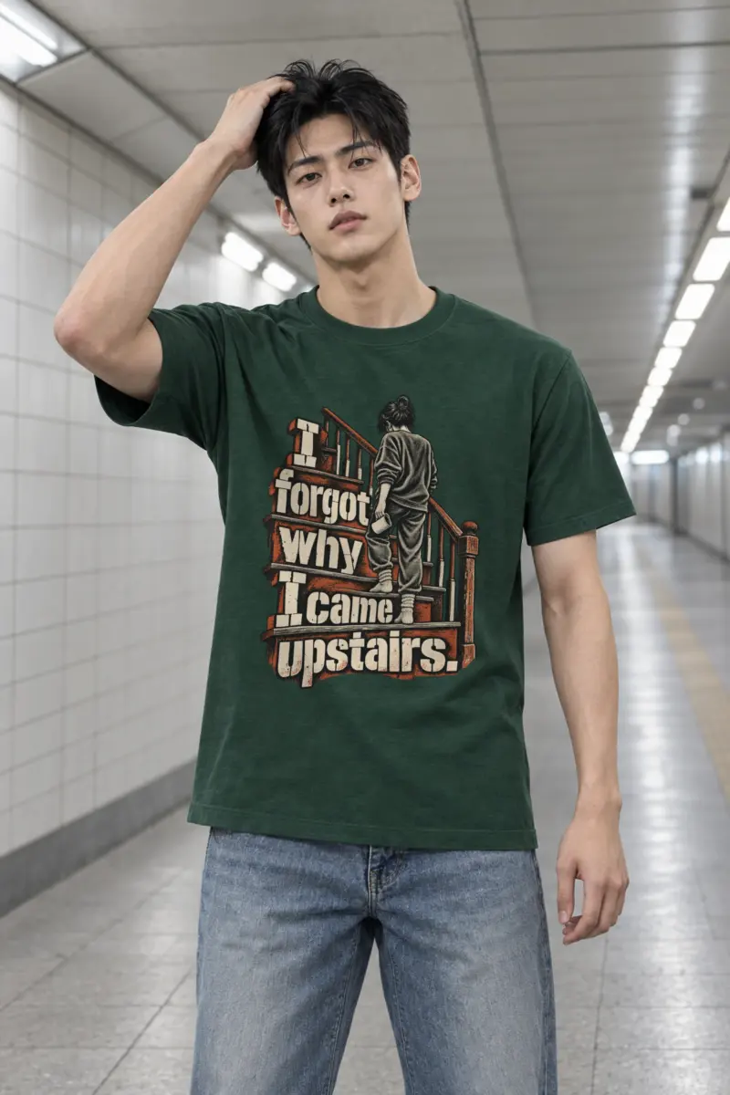“I Forgot Why I Came Upstairs” Heavyweight Unisex Crewneck T-shirt