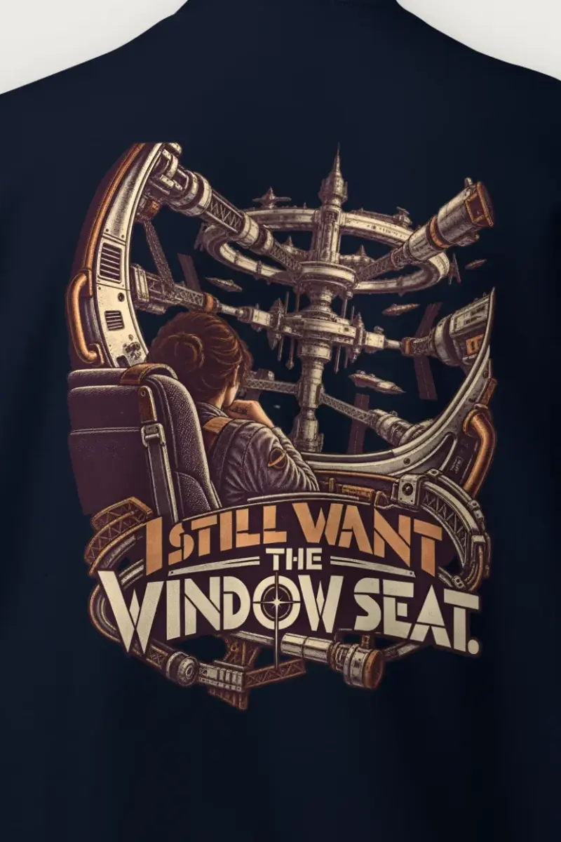 "I Still Want The Window Seat" Heavy Blend Unisex Crewneck Sweatshirt - the graphic up close
