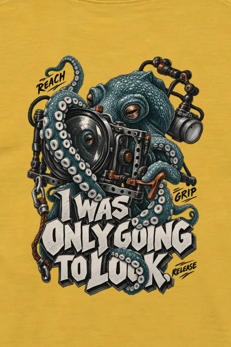 "I Was Only Going to Look" Unisex Longsleeve T-shirt - the graphic up close