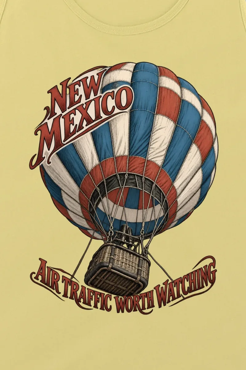 "New Mexico Air Traffic" Unisex Jersey Tank - the graphic up close
