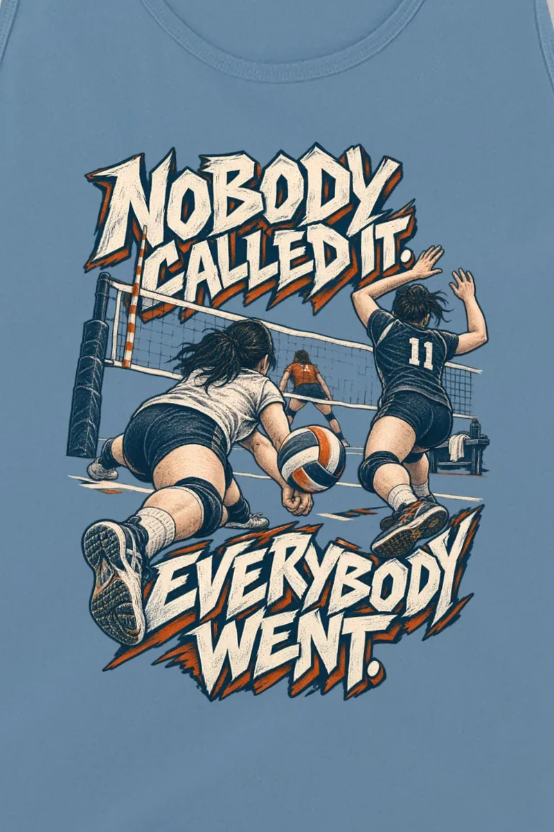 "Nobody Called It, Everybody Went" Unisex Jersey Tank - the graphic up close