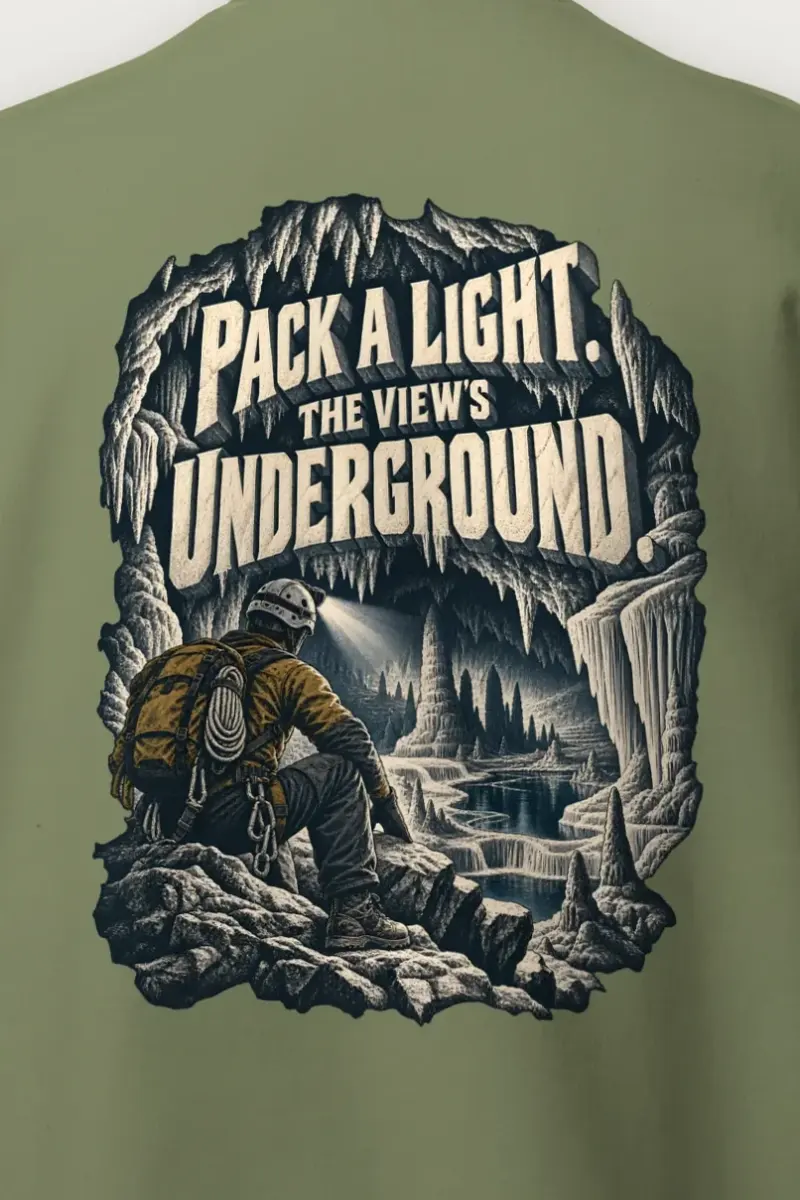 "Pack a Light Underground" Heavy Blend Unisex Crewneck Sweatshirt - the graphic up close