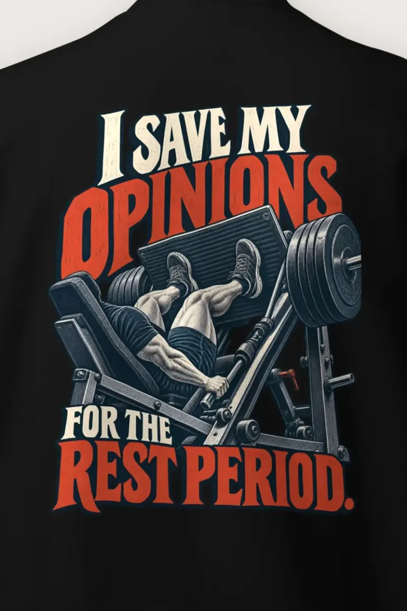 "Rest Period Opinions" Heavy Blend Unisex Crewneck Sweatshirt - the graphic up close