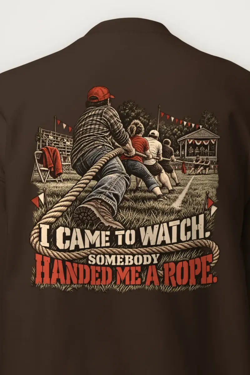 "Somebody Handed Me a Rope" Heavy Blend Unisex Crewneck Sweatshirt - the graphic up close