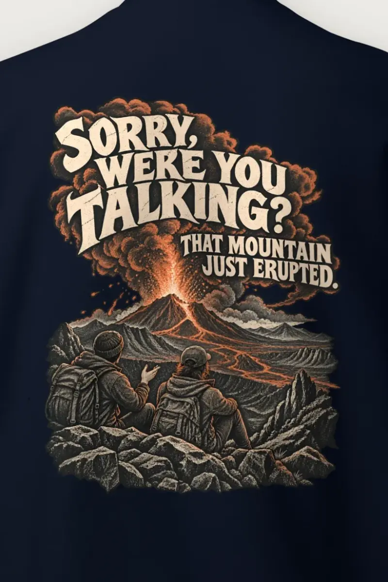 "Sorry, Were You Talking?" Heavy Blend Unisex Crewneck Sweatshirt - the graphic up close